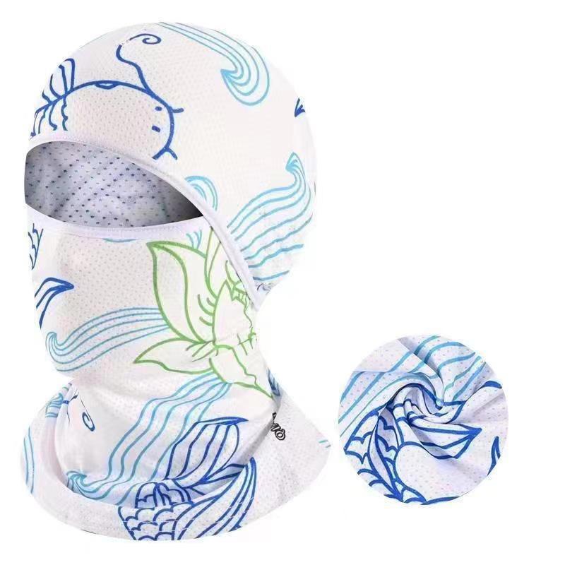Summer Cool Balaclava Ice Silk Cycling Full Face Cap Sun Anti-Uv Protection Sports Face Cover Headwear Bike Motorcycle Men'S Hat