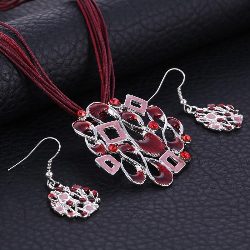 Купить Наборы ювелирных украшений для ожерелья и полого цветка для ...