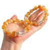 12Mm Large Particle Natural Citrine White Crystal Design Bracelet Bracelet