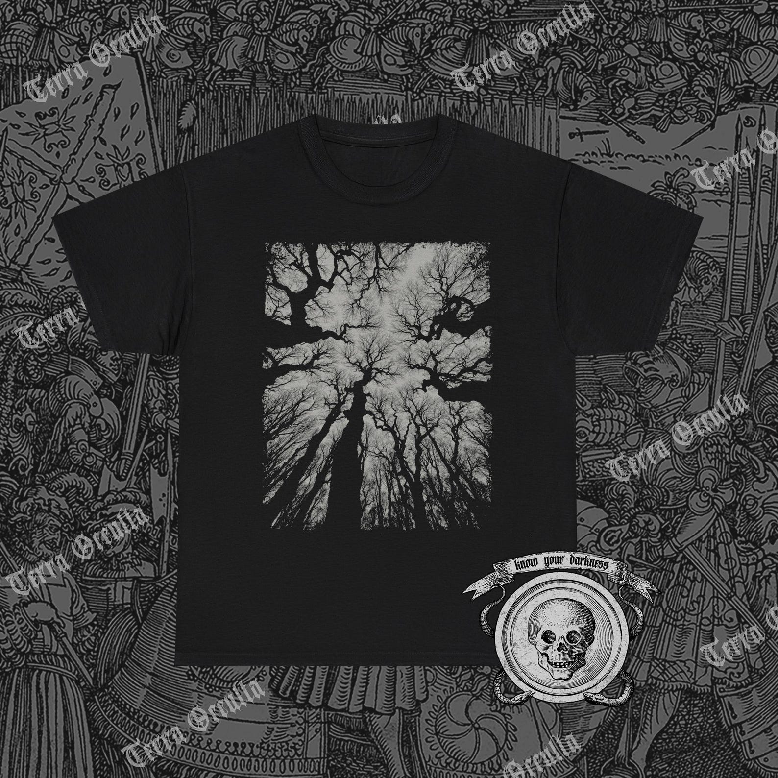 Trees Shirt, Dark Forest, Dark Woods, Nature Lover, Crown Shyness S