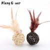 Interactive Pet Toy Ball Rattan Ball Hand-woven Feather Cat Toy Supplies