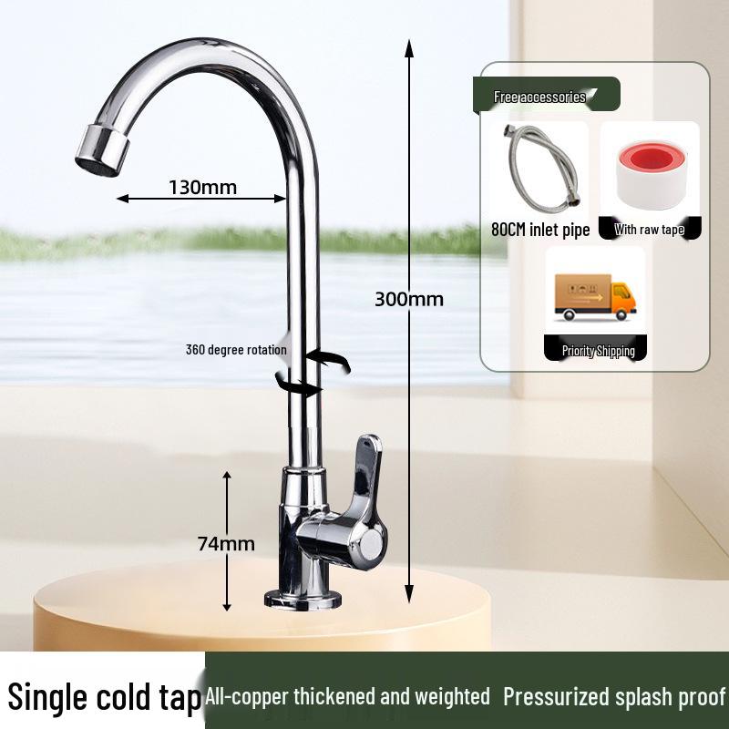 Stainless Steel Anti-Splash Hot & Cold Kitchen Faucet for Vegetable Sink & Washbasin