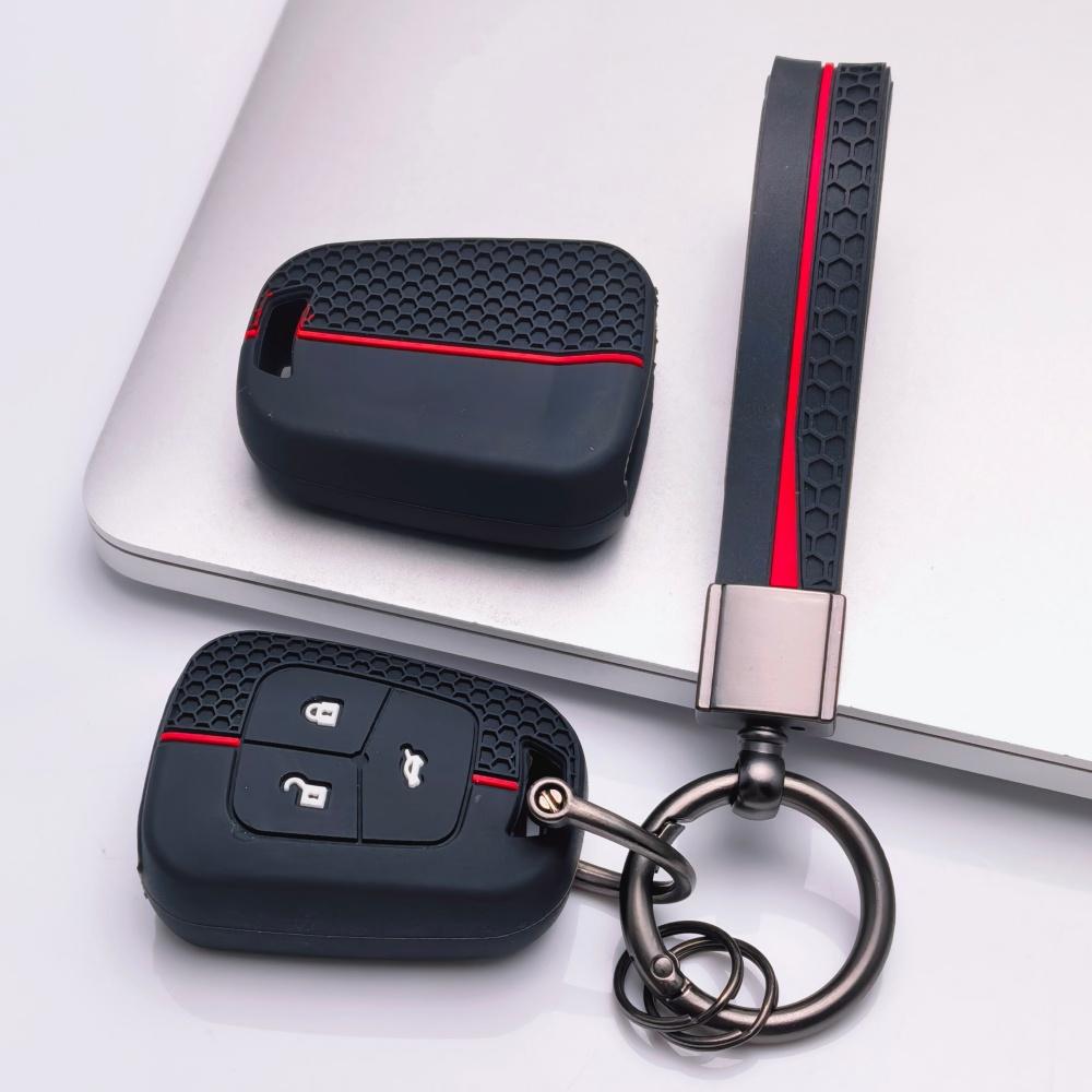 Silicone Key Fob Cover with Keychain for Chevrolet Cruze Aveo Orlando Captiva Spark for Opel Astra J Insignia Corsa D/E Antara Zafira Mokka, 3-button