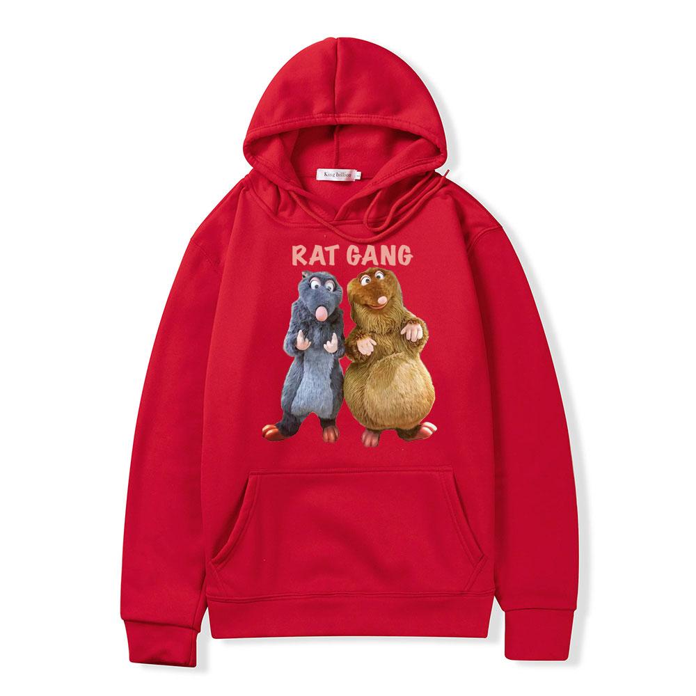 Funny Rat Gang Hoodie Ratatouille Remy and Emile Graphic Sweatshirt Kawaii Cute Mouse Print Hoodies Men Women Oversized Pullover