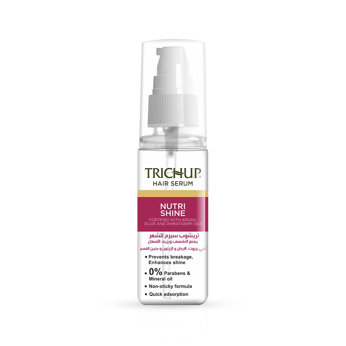 Trichup Nutrishine Hair Serum 60 Ml With Argan Olive Wheatgerm Oils For All Hair Types Smooth Shine Control Care