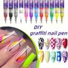 1-5Sets12Color Nail ArtGraffiti PenSet Waterproof AcrylicPaint Pens for Nail PaintingExtra Fine 05mm Nail MarkerSet for Manicure