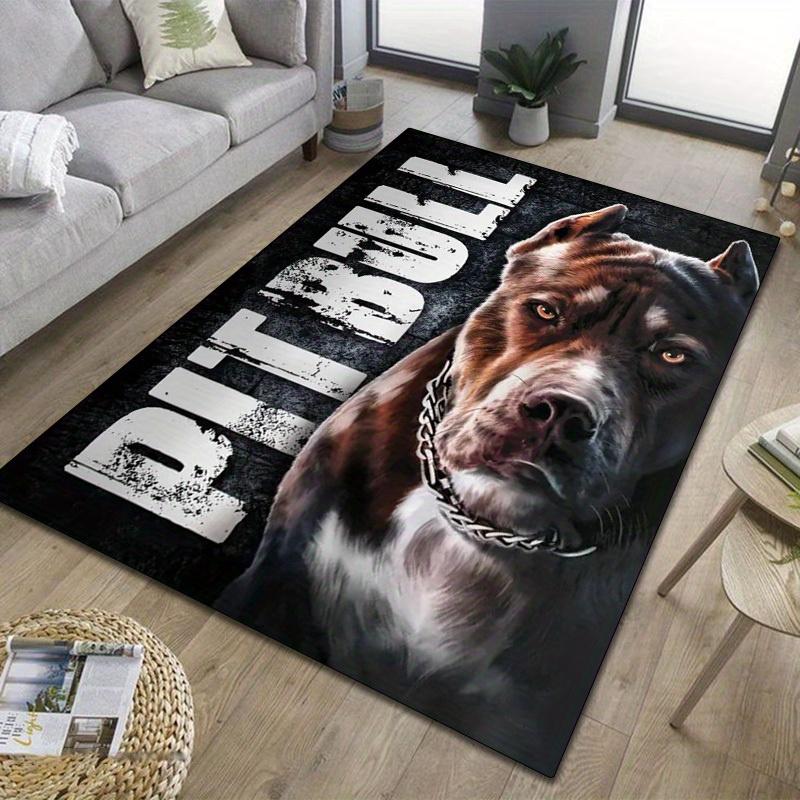 Artistic Pitbull Dog Print Door Mat, Heavy Duty Non-Slip Welcome Rug, Washable Indoor Outdoor Decor Carpet for Kitchen Bedroom