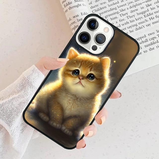 Cute Cat Animal Phone Case For iPhone 17 Air 15 16 Cover  11 13 14 Pro Max 12 Plus Max Fundas