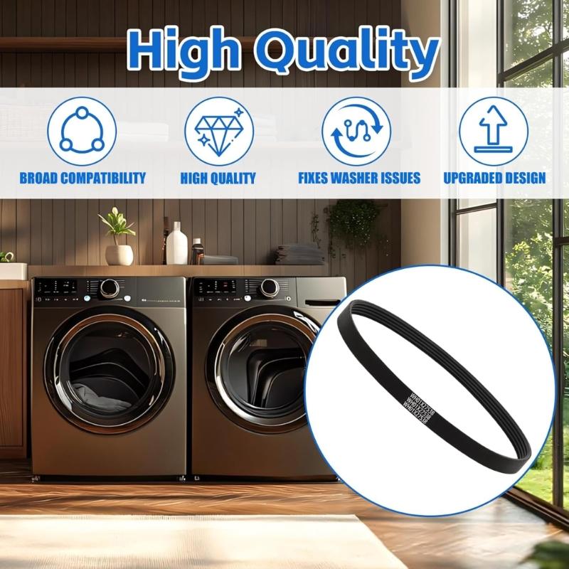 2 ks Pevné gumové hnací řemeny Řemen pračky Pro srovnatelné pračky Udržuje správnou funkci