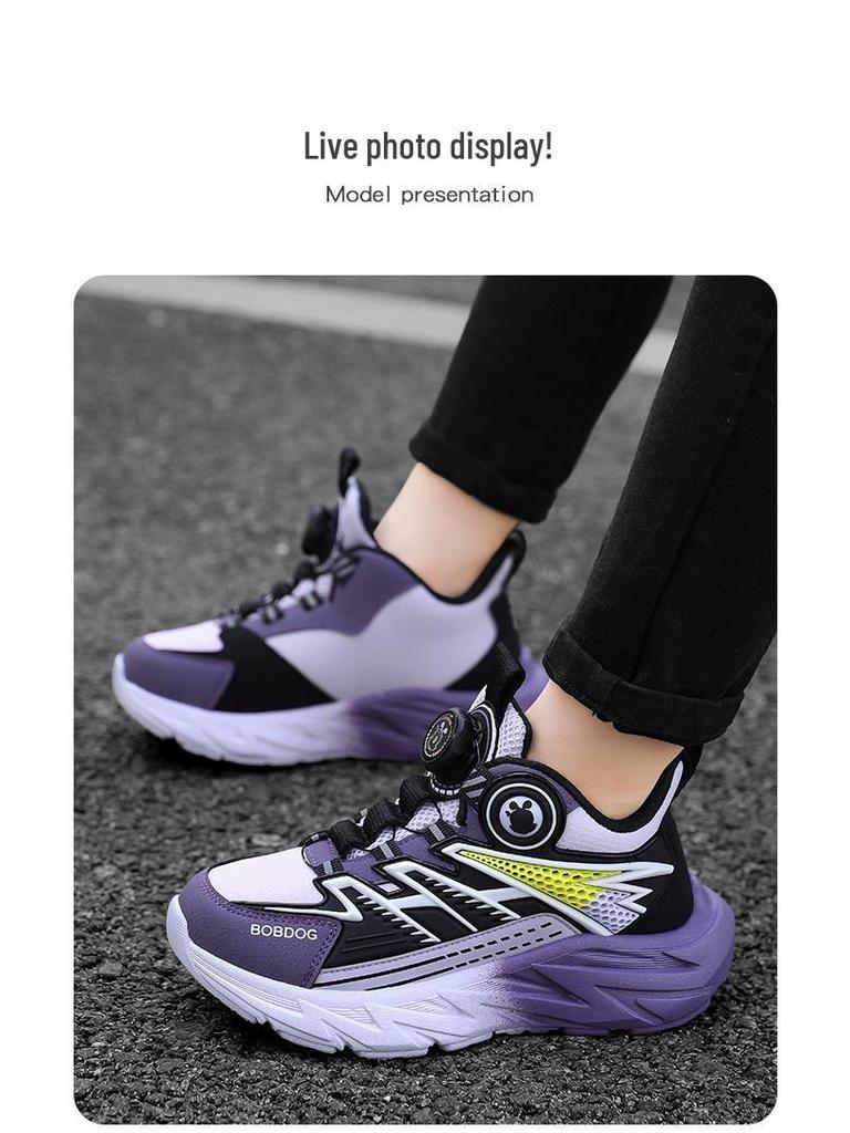 Bobodou Kids' Waterproof Leather Running Shoes for Spring & Autumn - 2025 New Lightweight Style for Boys, Sizes S, M, L