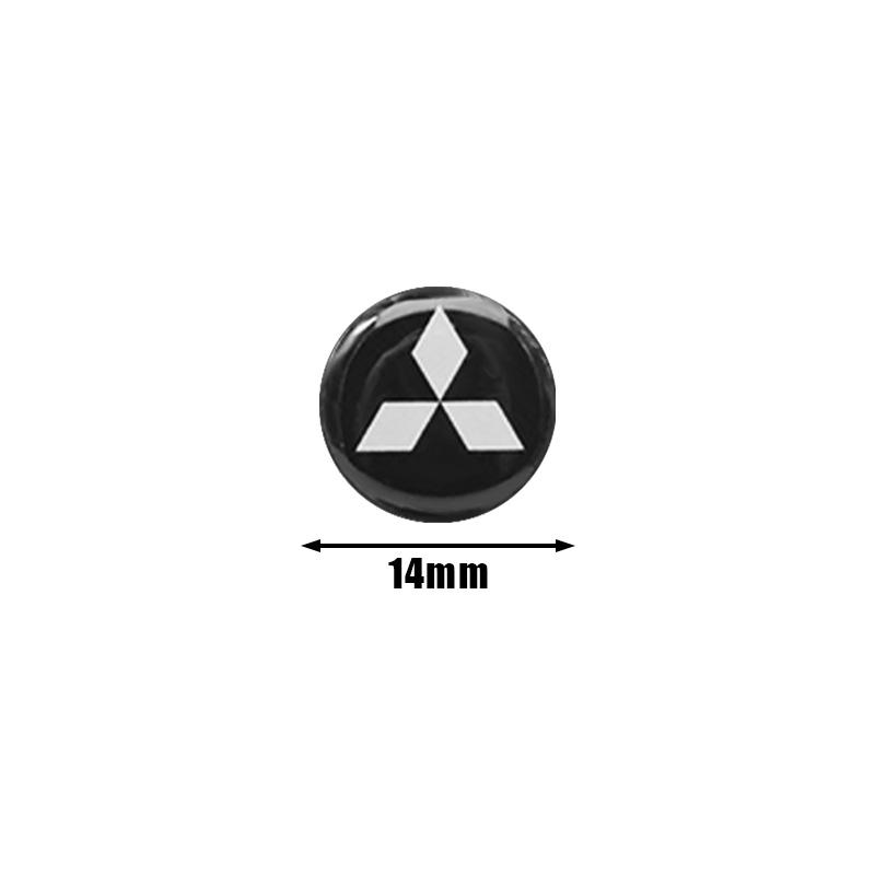 4 ks 14mm Samolepka s logem znaku na dálkovém ovladači klíče od auta Auto odznak Nálepka Příslušenství Pro Mitsubishi Lancer Asx Outlander Pajero l200 Galant