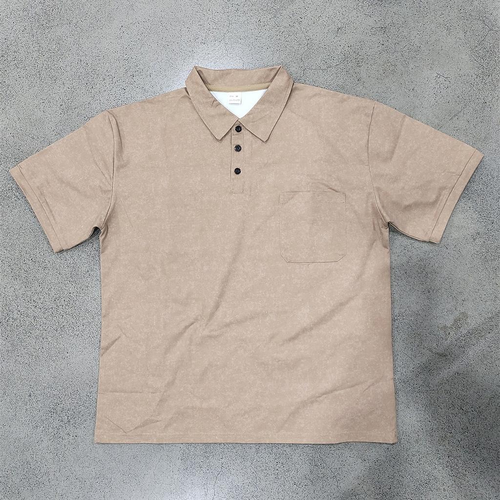 Men’s Washed Short‑Sleeve Polo Shirt, Classic Lapel Collar with Chest Pocket, Soft Breathable Fabric, Relaxed‑Fit Business Casual Daily Top