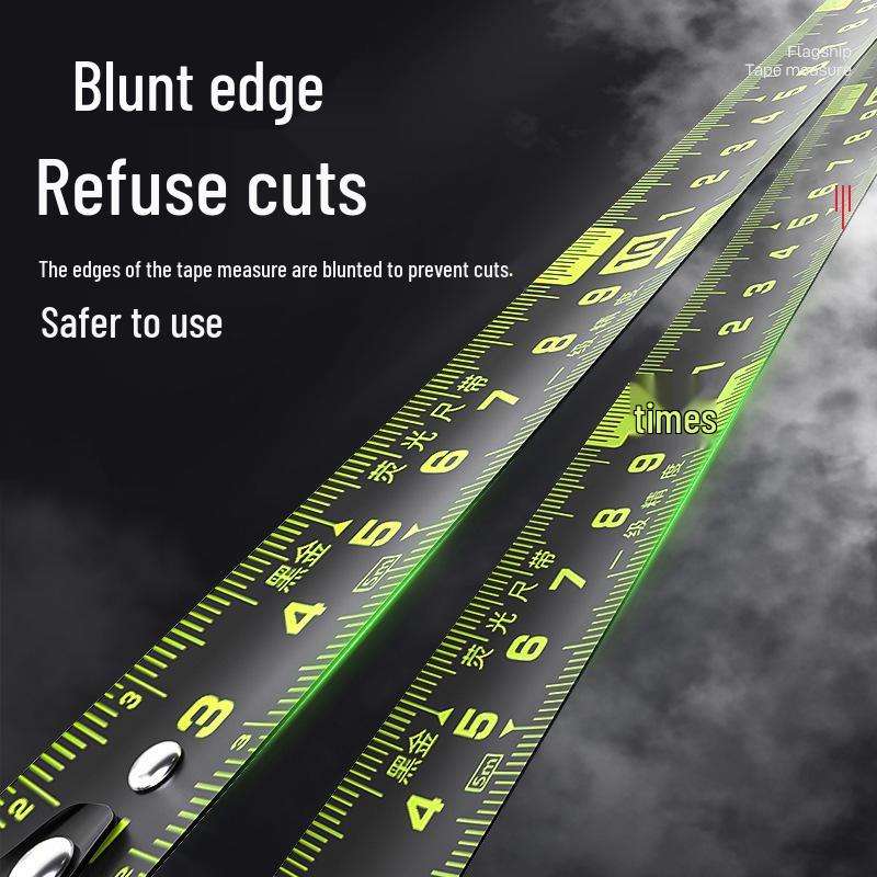KT 5m Fluorescent Steel Tape Measure - Wear-Resistant, Self-Locking Ruler