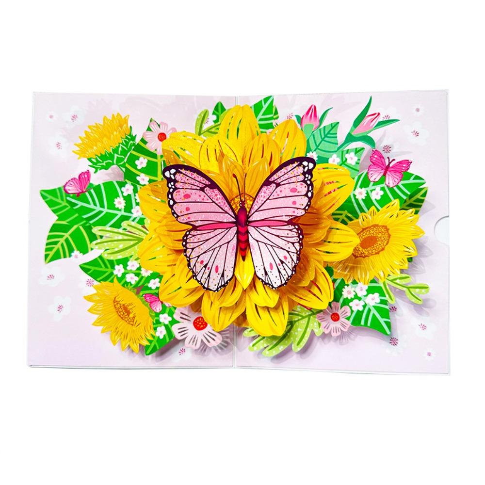 Foldable Holiday Greeting Card Paper Invitation Cards Creative Pop-Up Greeting Card  Mid-Autumn