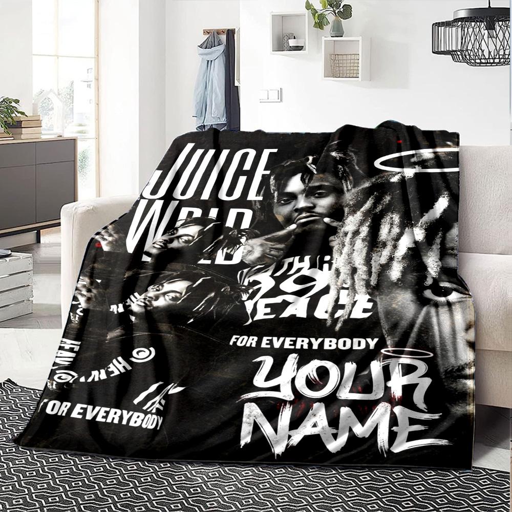 Name Custom 999 Rapper Print Flannel Blanket High Quality Warm Comfortable Cover for All Seasons Perfect for Gifts Home Decor