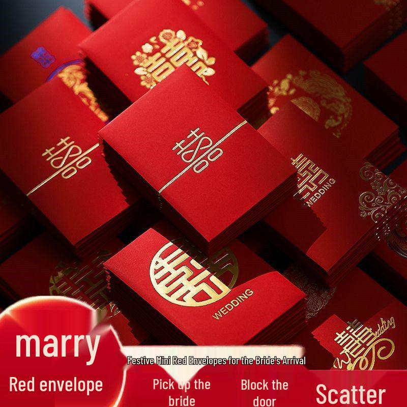 Creative Mini Lai See Red Envelopes: Personalized Wedding Toss Gift for Newlyweds.