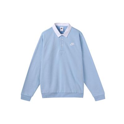Club Fleece Polo Shirt Blue White Men DX0538-479