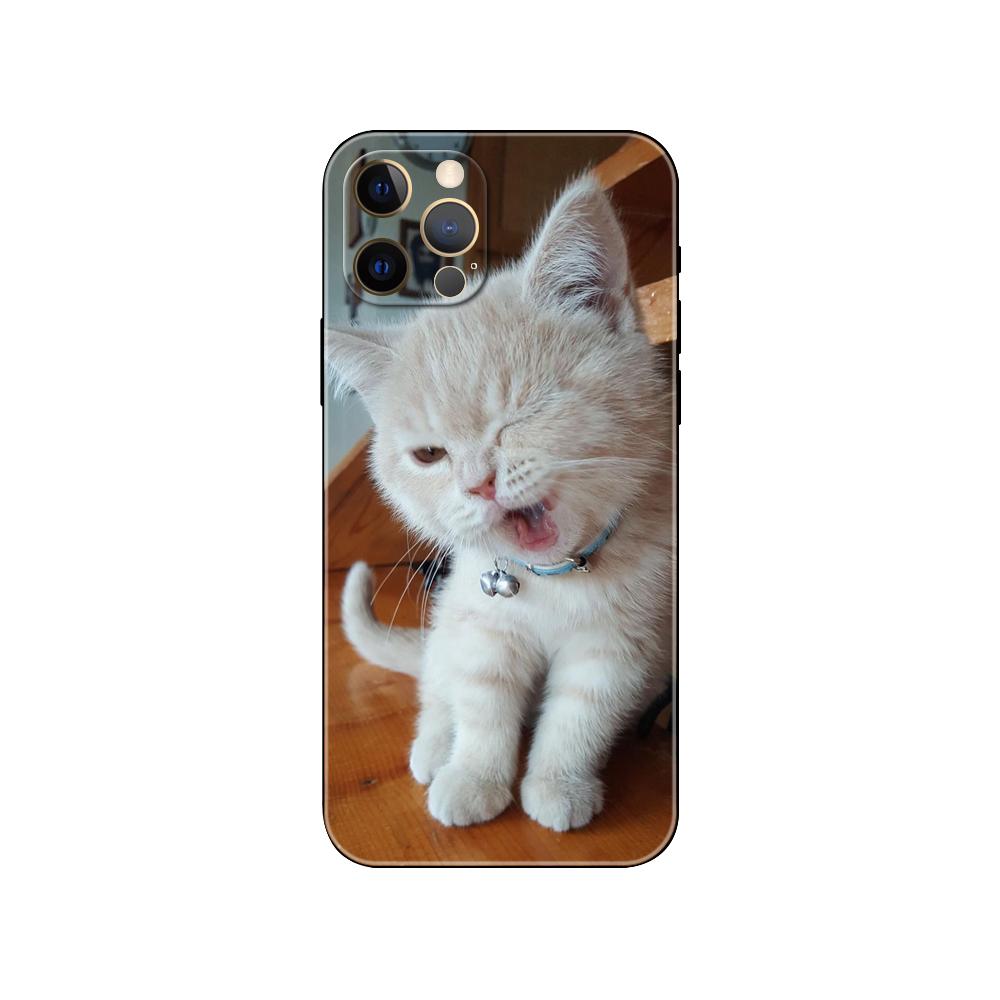 Cat Glasses Cool phone case for iphone 5 5s 2020se 6 6s 7 8 plus x 10 XR XS 11 12 13 mini pro MAX black tpu back cover