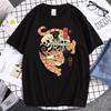 Summer Unisex 100 Cotton Shortsleeved Breathable Samurai Cat Personalized Print Tshirt For Casual And Loose Fit Hiphop Style