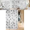 Modern Minimalist Peva Shower Curtain With Striking Black Peony Print For Bathroom Decor