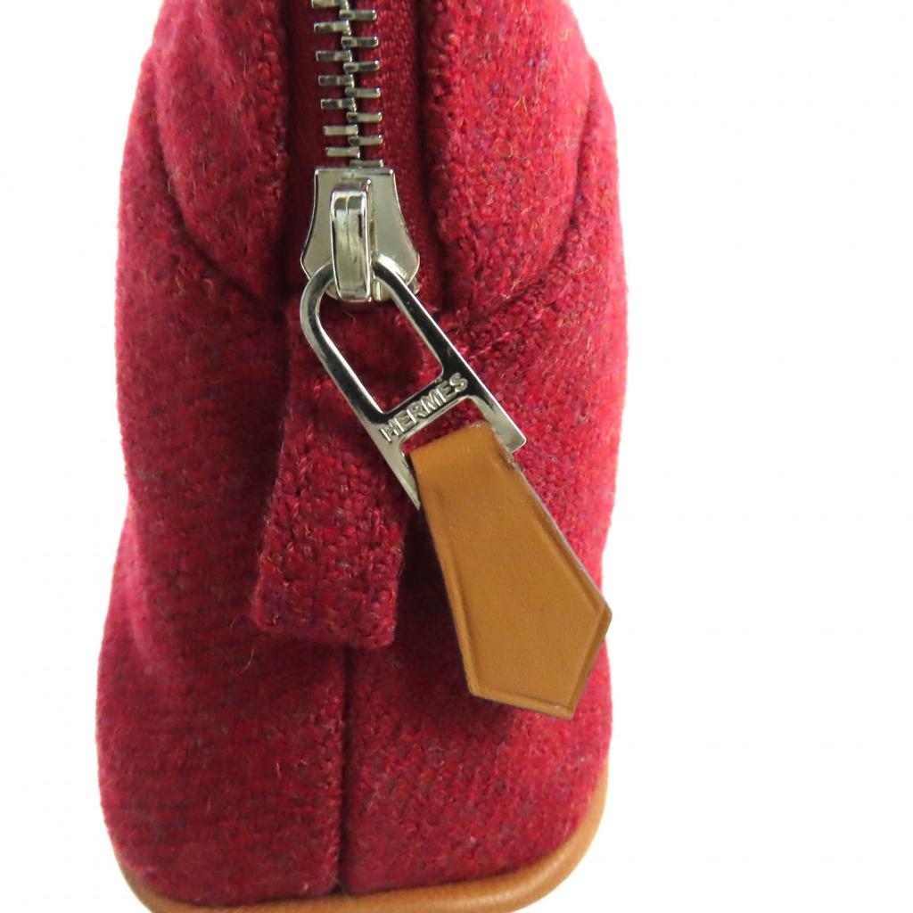 Pristine HERMES Boride Pouch Mini Mini Leather Cosmetics Pouch Mini Wool Women Used