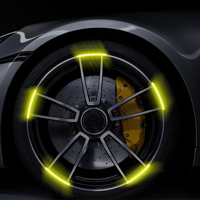 Car styling Car Wheel Hub Reflective Stickers Tire Rim Luminous Sticker For Volkswagen VW GTI Rline R Golf Phaeton Teramont ID3