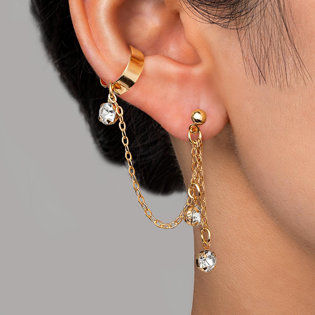 

1 pair of fashionable and elegant zircon pendants with long tassels for women s ear loops and earrings