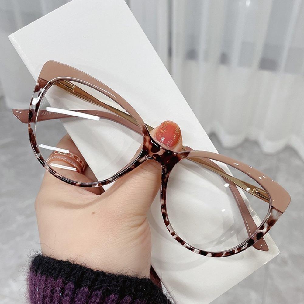 Aesthetic Glasses Replaceable Lens Eyeglasses Cat Eye Metal Frame Retro Eyeglasses