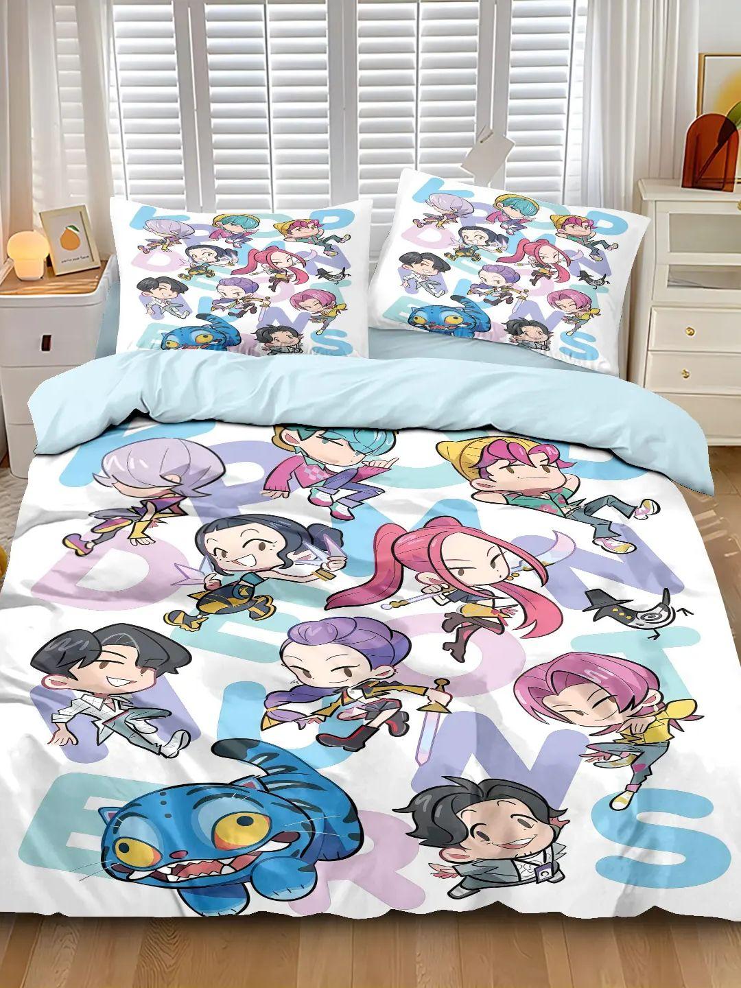 

3 предмета Постельное белье с принтом Kopo boy group, без наполнителя, мягкое, удобное, разных размеров, можно стирать в машине: 1 пододеяльник + 2 наволочки 135x200cm-EU-Single&set