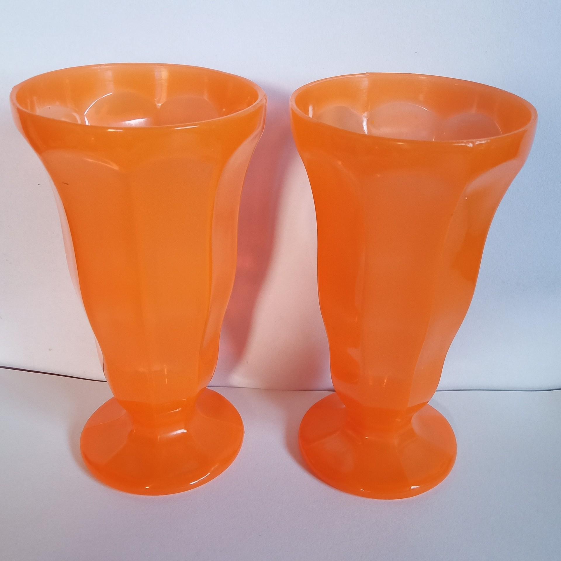 400ML Transparent Plastic PS Cup for Juice & Ice Cream 301-400ml оранжевый