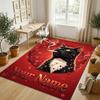 Cat Theme Crystal Velvet Rug Personalized Custom Name Text Soft Floor Mat Home Decor