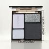 4-Farben Glitzer Matte Lidschattenpalette | Weiß-Graue Nuancen, Hochpigmentiertes Langlebiges Augen-Make-up für den Täglichen Gebrauch & Partys