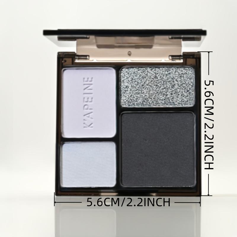4-Farben Glitzer Matte Lidschattenpalette | Weiß-Graue Nuancen, Hochpigmentiertes Langlebiges Augen-Make-up für den Täglichen Gebrauch & Partys