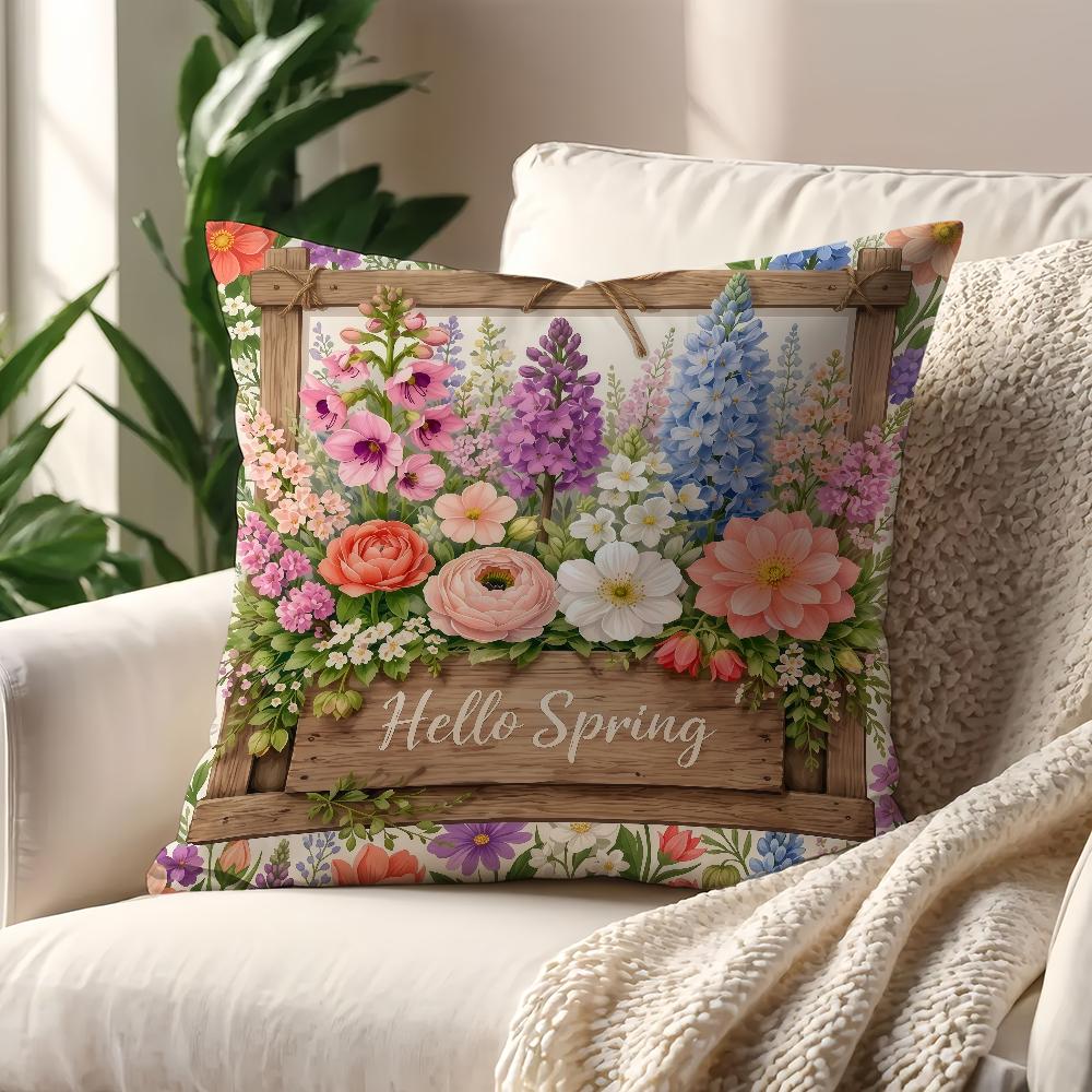 Lebendige pastellfarbene Blumen Kissenbezug Für Kissen Druck Sofa Dekoration Wohnraum Café Büro Nordische Schlichtheit