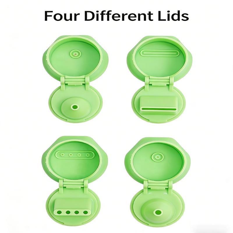 4pcs Squeeze Bottle Cap Condiment Dispenser Flipped Top Lid For Controlled Dressing Flows And Waste Reduction In Cooking
