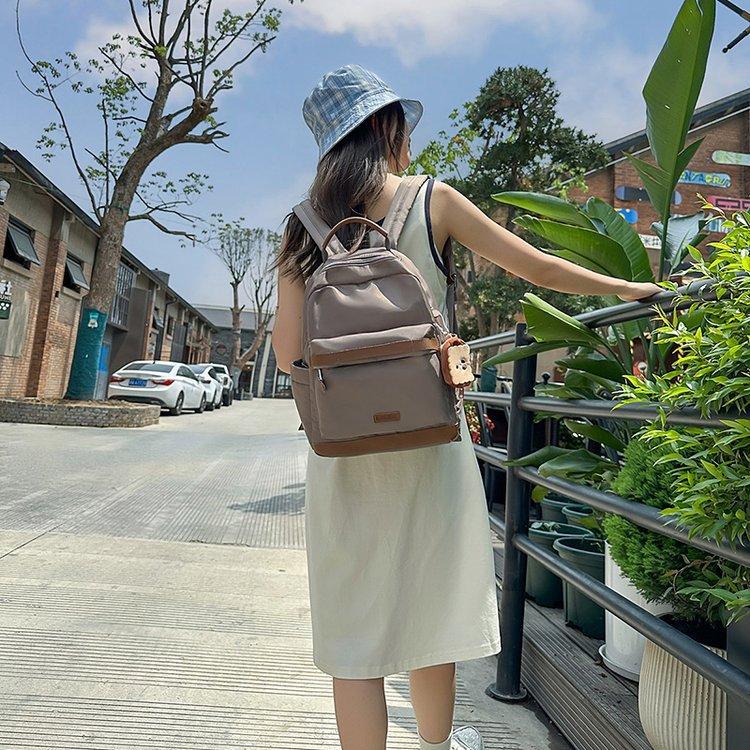 Schoolbag1011 New Fashion Casual Simple Lightweight Versatile Travel Large Capacity Contrast Color Junior High School Student Backpack