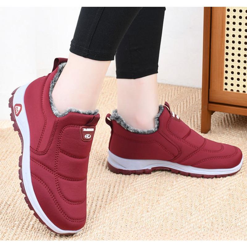 Zimní zateplené fleecem podšité kožené boty s protiskluzovou podrážkou, teplé bavlněné boty pro ženy ve stylu starého Pekingu, pohodlné ploché boty