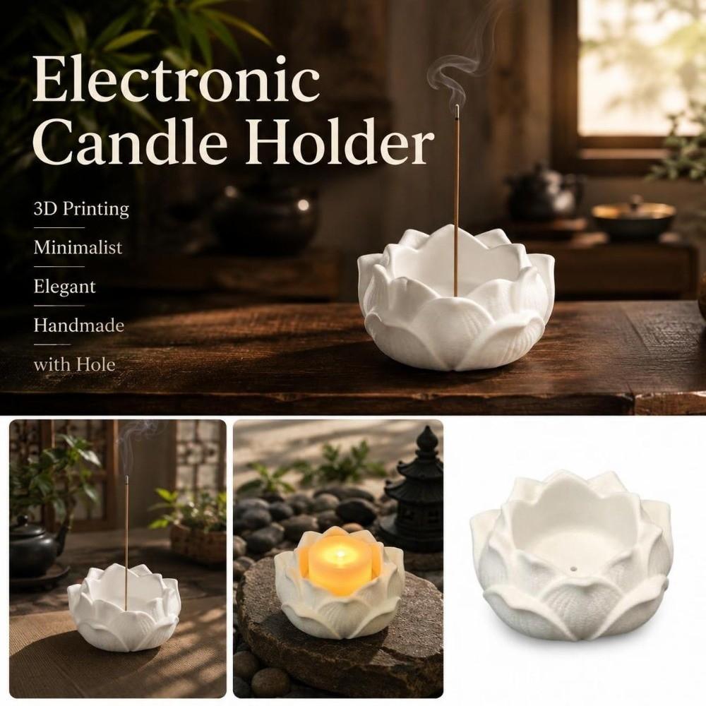 Minimalist Electronic Candle Holder Chinese Style Tabletop Incense Base Purify Air