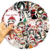 50 Cartoon Christmas Cat Doodle Stickers Party Decoration Guitar Notebook Suitcase DIY Waterproof