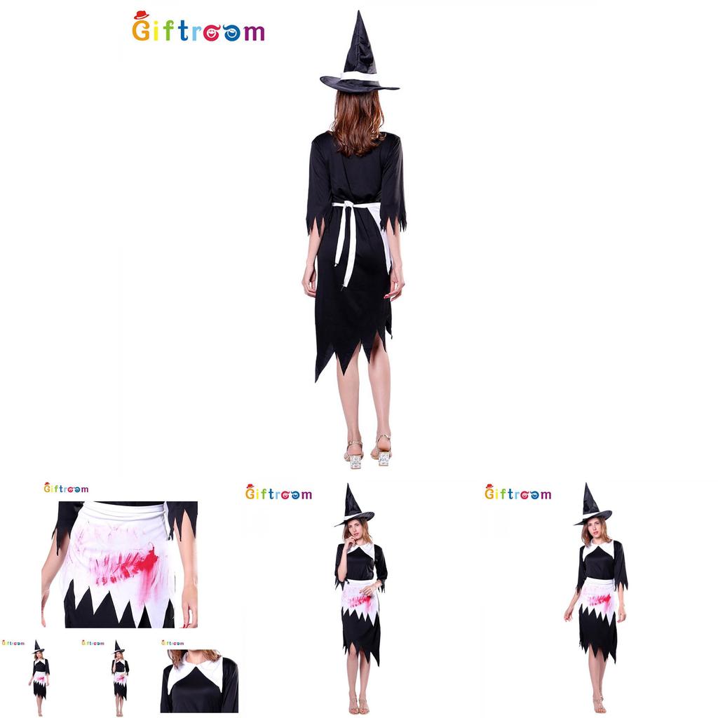 Captivating Polyester Witch Cosplay Dress For Women Ideal For Stage Shows And Easter Celebrations