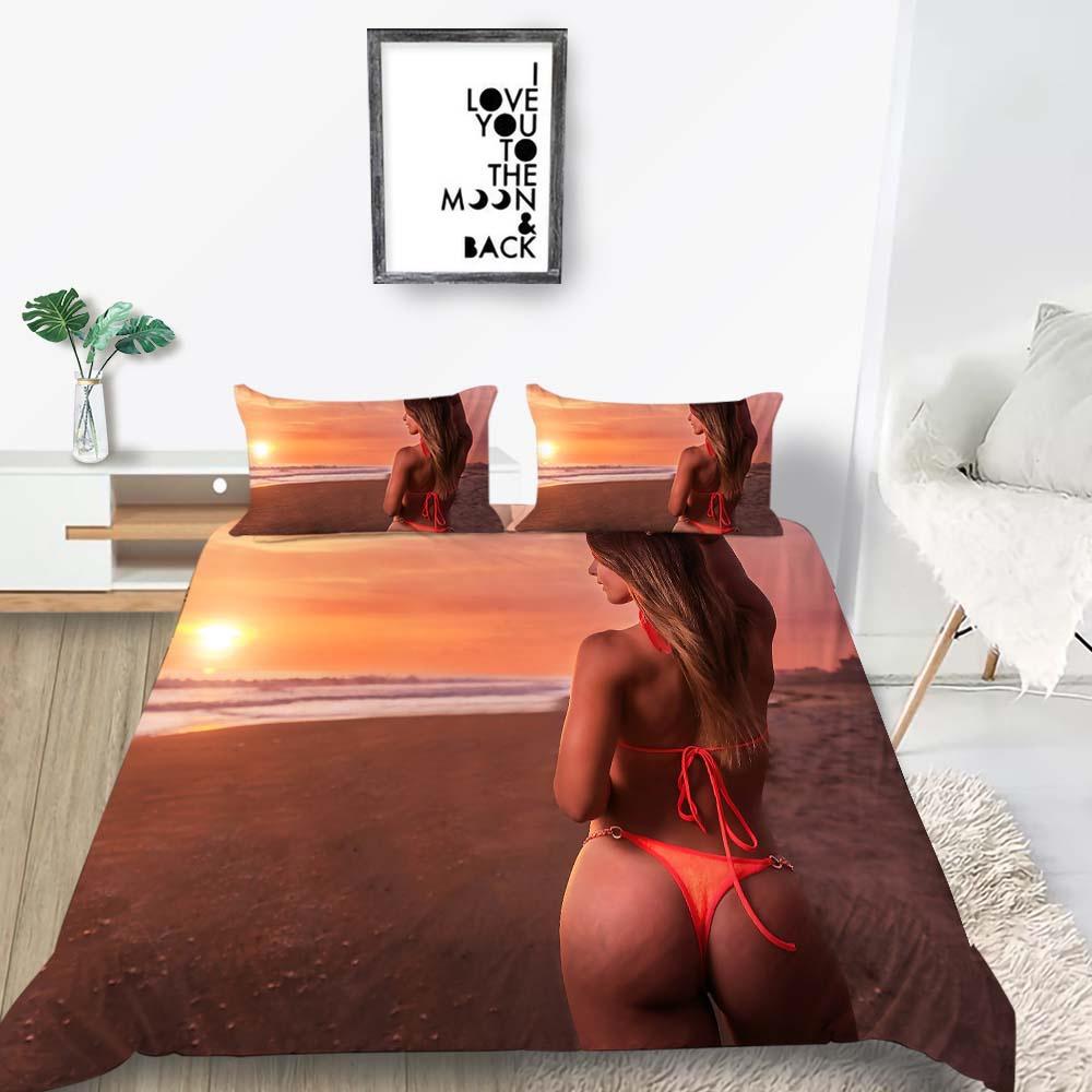 2023 Nowy styl Komplet Pościeli Dzieci Dziecko Domowe Ubrania na Łóżko Nowoczesny Nadruk 3D Nowo Modne Poszwy na Kołdrę Bikini King Size