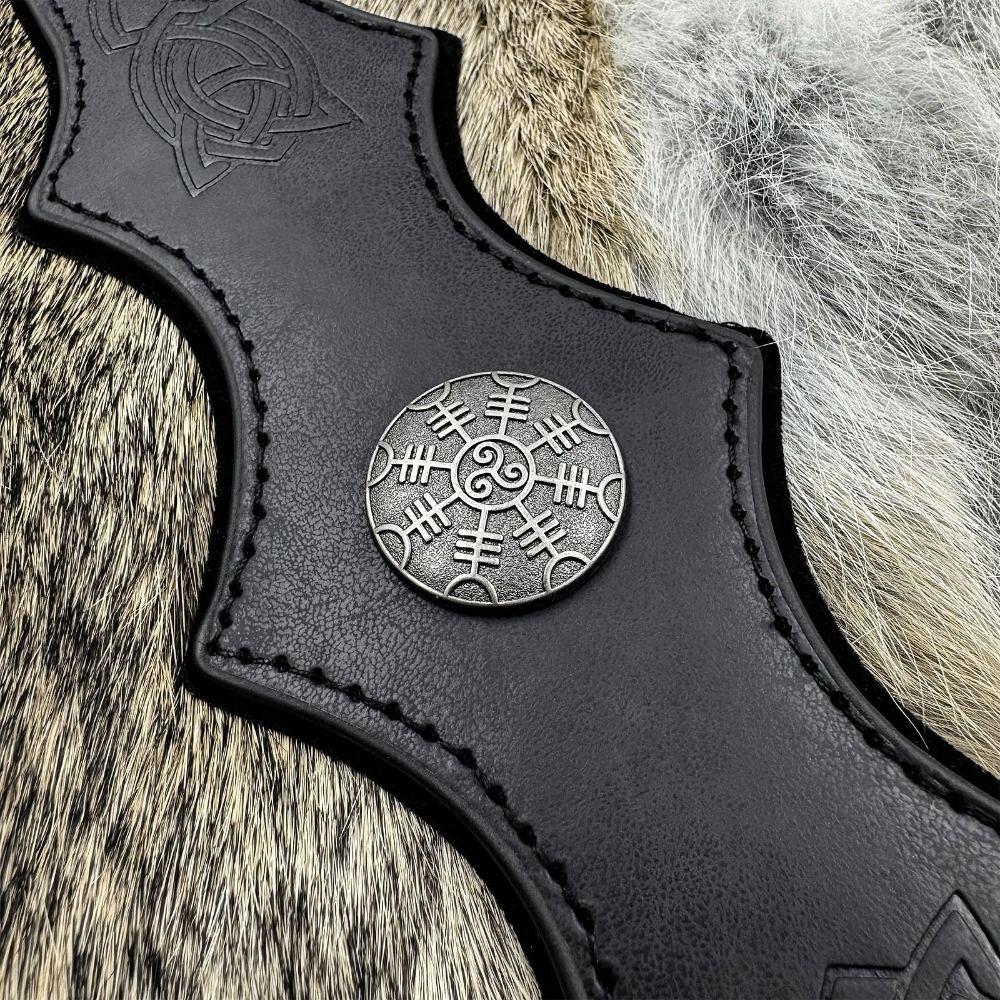 Kožený prsten s vikingskou hlavou, ražený, Halloweenský Cosplay, Čelenka, Osobnost, Královská koruna, Dáma