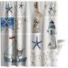 Strand Ozean Küste Bedruckter Duschvorhang Nautisch Muschel Modern Ästhetisch Für Badezimmer Dekoration