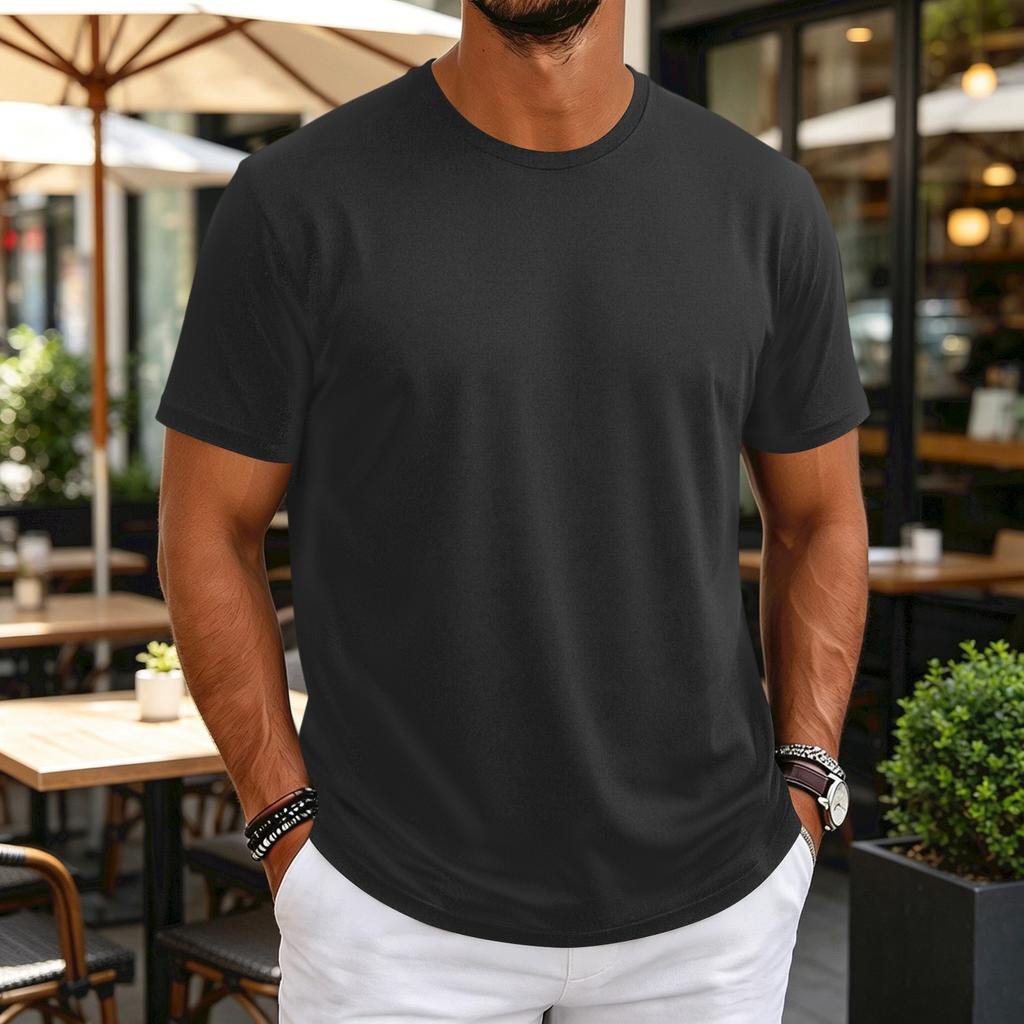 T-shirt da uomo girocollo a maniche corte, sottile, traspirante, elasticizzata, strato base per allenamento fitness