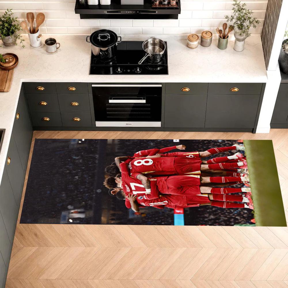 Liverpool Football Club Kitchen Floor Mat Long Strip Mat Antislip Machine Washable Suitable For Bathrooms Laundries Home Decoration Carpets
