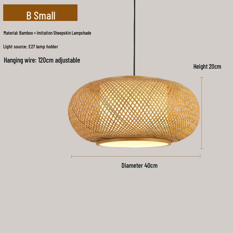Retro Zen Bamboo Weaving Pendant Lamp for Restaurants & Teahouses