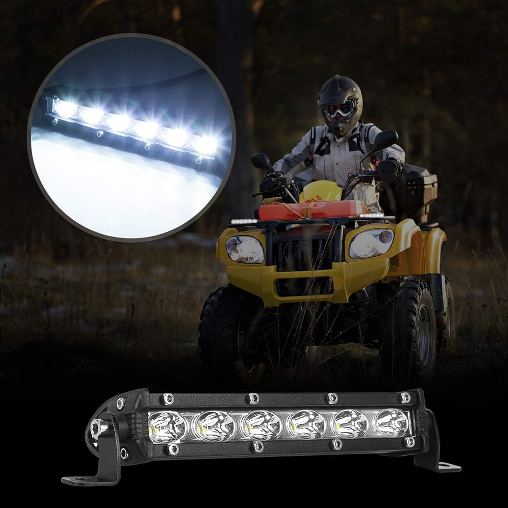 7 Inch Single Row Led Light Bar Pods - BEAMCORN Ultra-Slim 60W 10000 Lumens Waterproof Driving Fog Light Combo Flood Spot Lights For Trucks Off Road