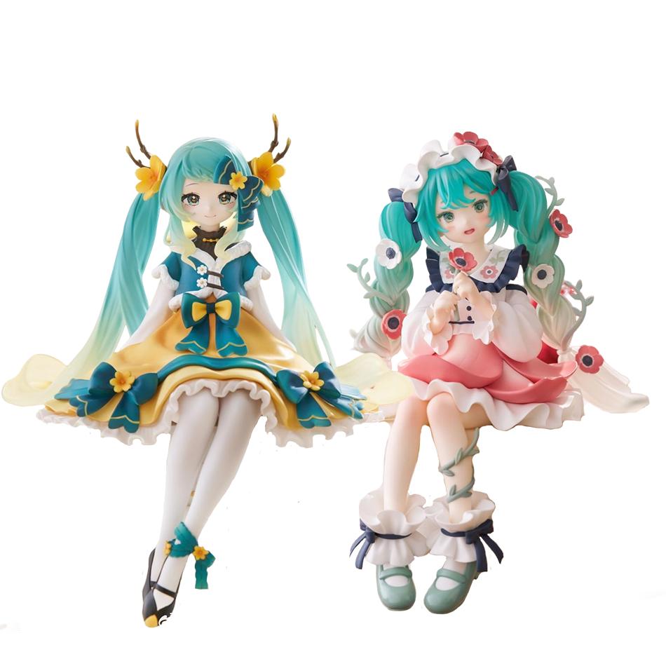 14cm Fashion Hatsune Miku Anime Figure Flower Fairy Hatsune Miku Action Figures Kawaii Girl Figurine PVC Collection Model Toys