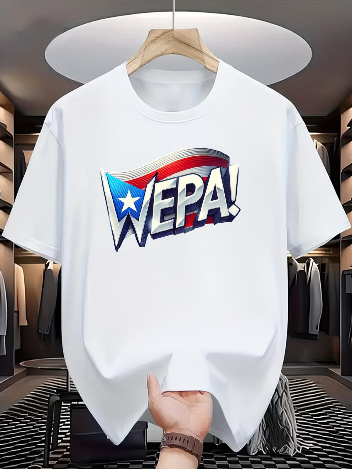 WEPA! Puerto Rico Flag T-Shirt- Unisex Black Tee Shirt for Men and Women Unisex T-Shirt L