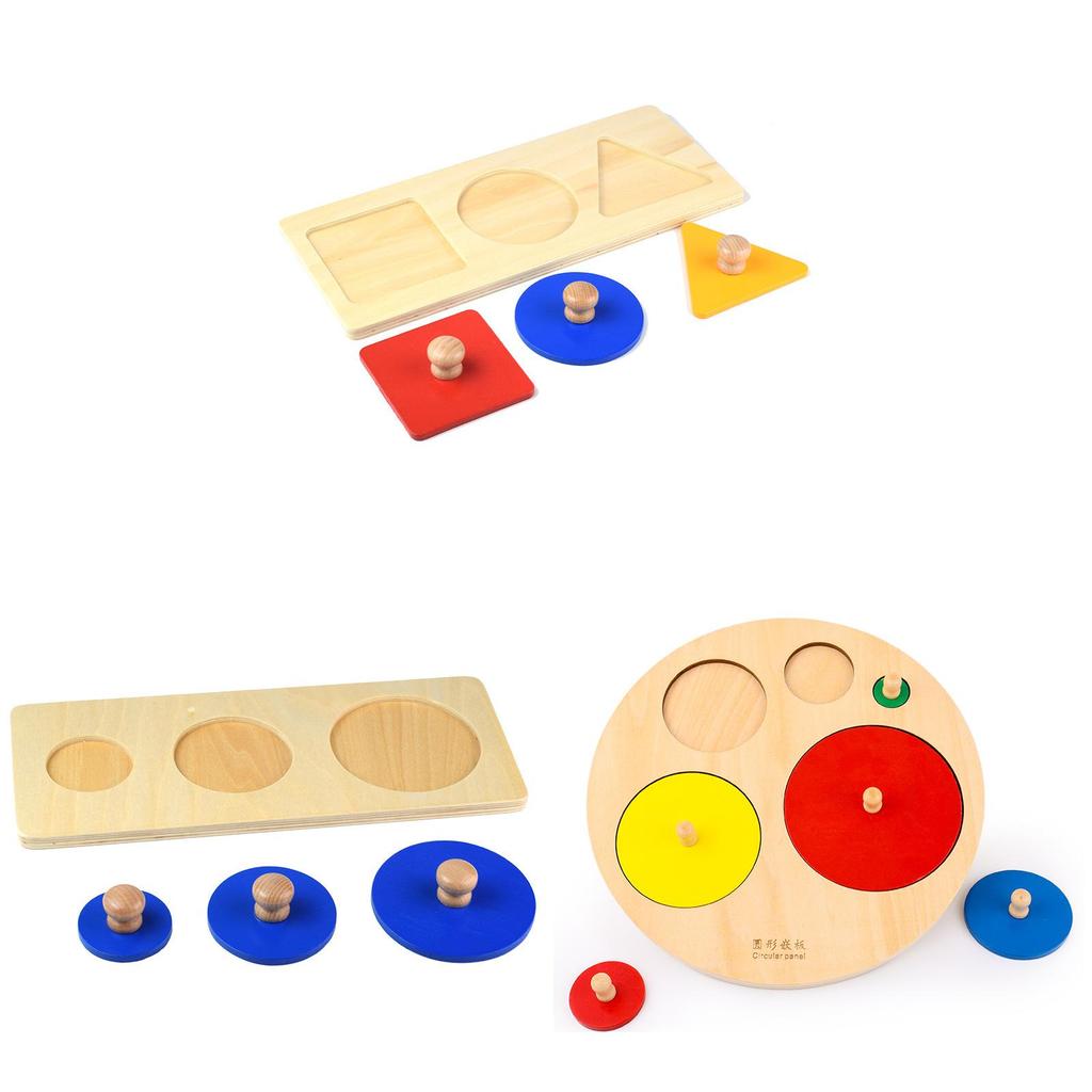 Wooden Geometric Shape Puzzle For Toddler Montessori Educational Toys